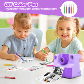 GREENKINDER accessories spread with prints, pens, and 32GB card
