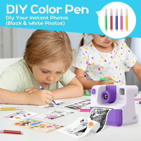 GREENKINDER included accessories displayed: 3 print rolls, 32GB card, USB-C, stickers, pencils