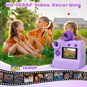 GREENKINDER child using camera outdoors encouraging creativity