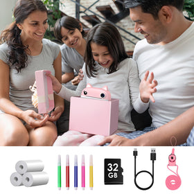 GREENKINDER child decorating a printed photo with stickers, creativity boost benefit