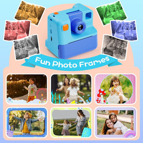 GREENKINDER child using camera outdoors encouraging creative play