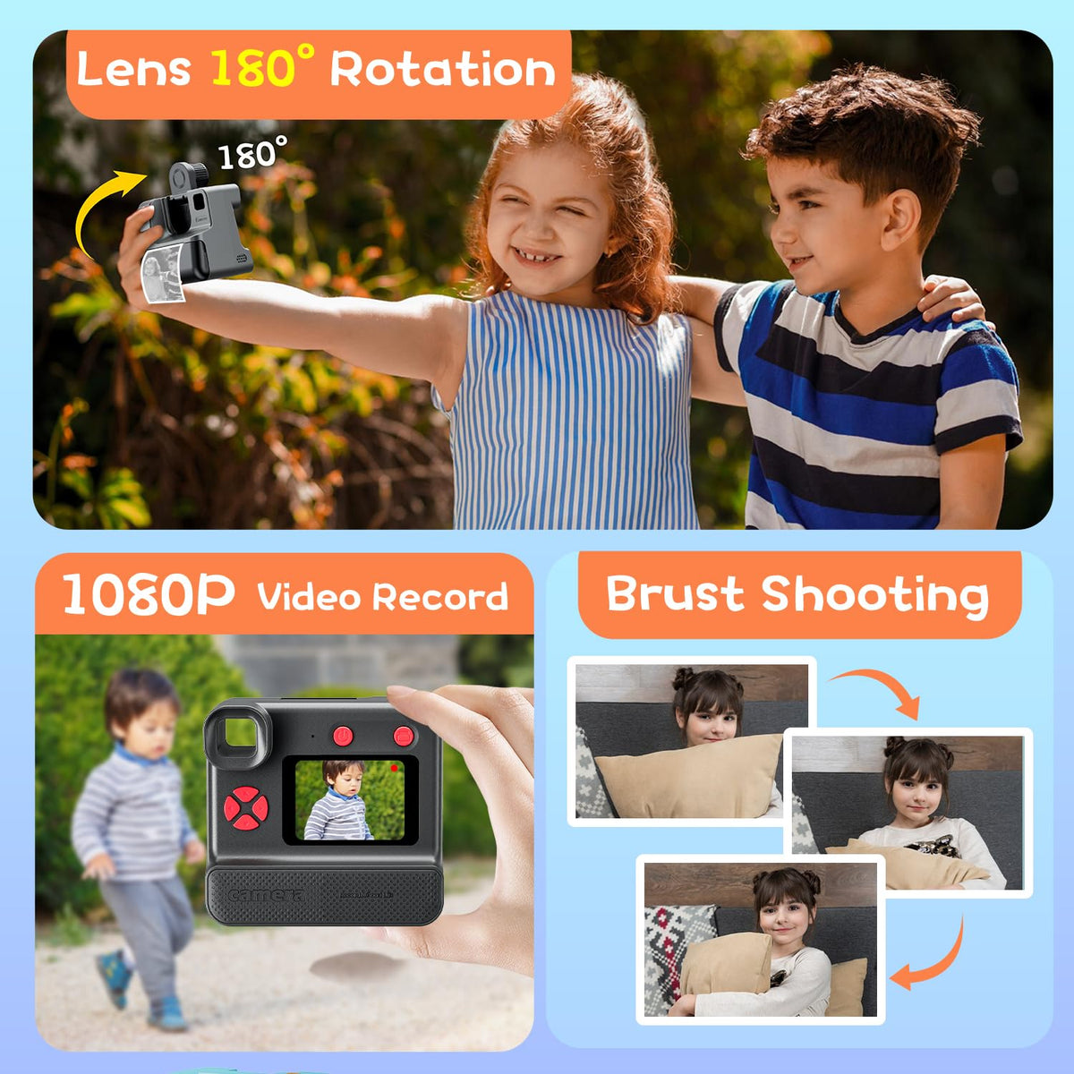 GREENKINDER rotated lens capturing a selfie, simpler selfie framing