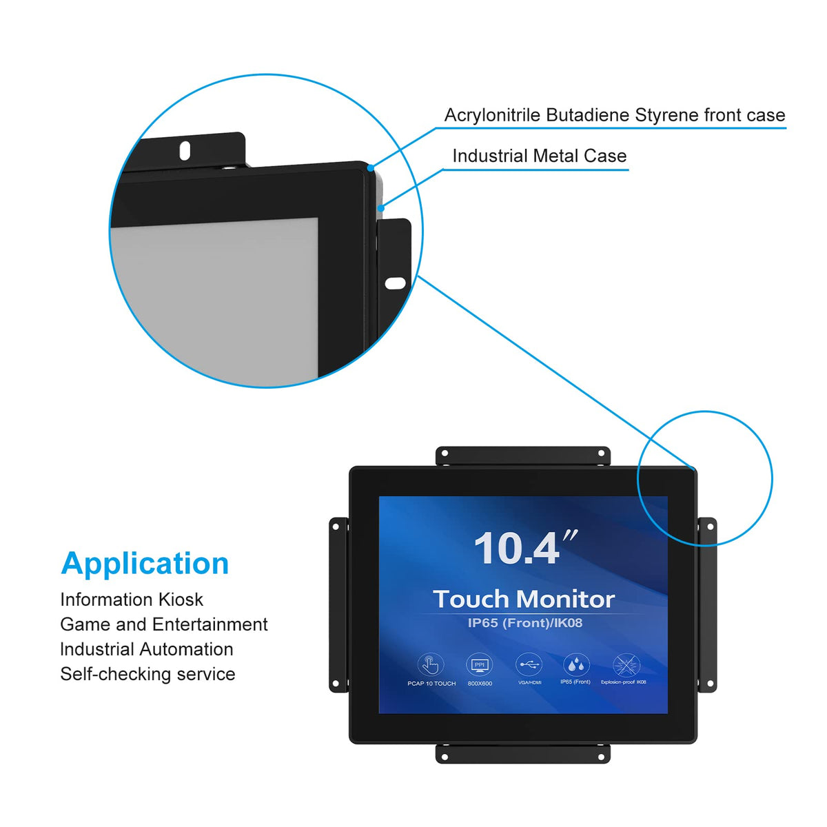 GreenTouch 10.4-inch 10-point capacitive touch shows responsive input.
