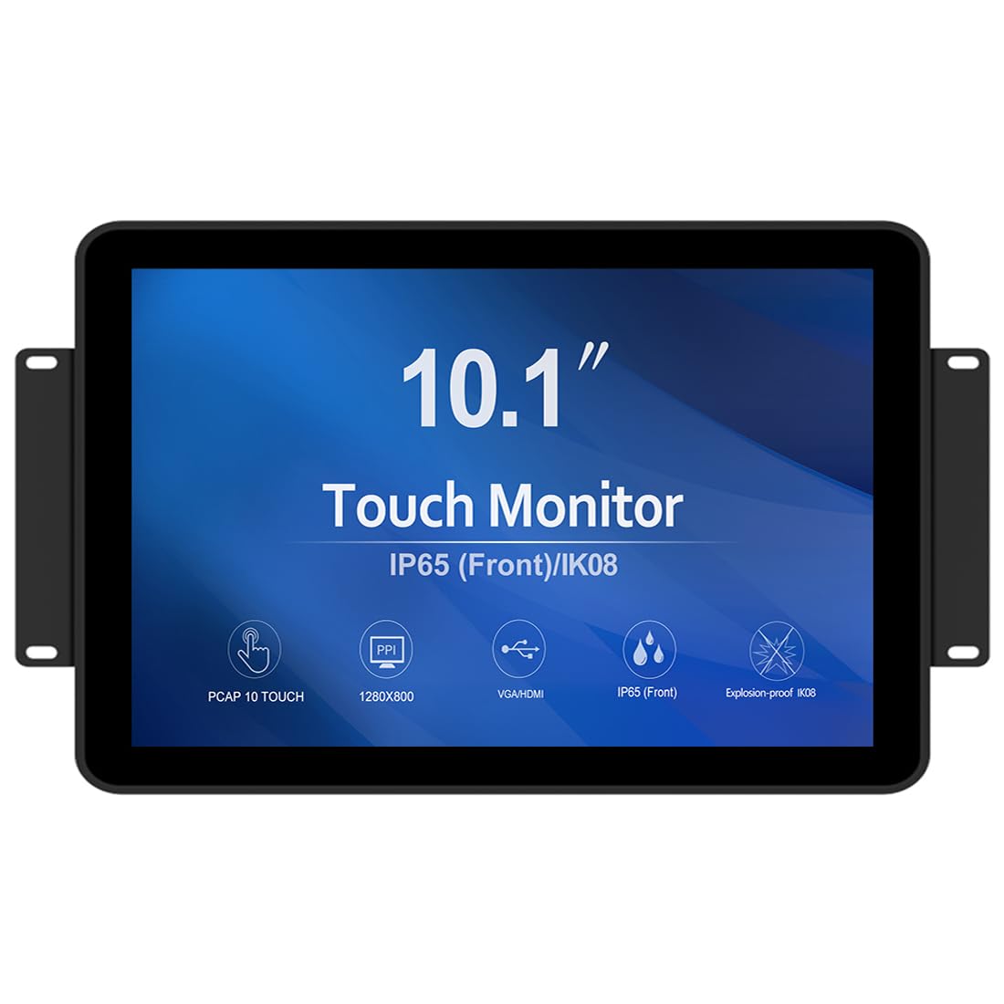 GreenTouch 10-point front view waterproof open-frame display for rugged environments.