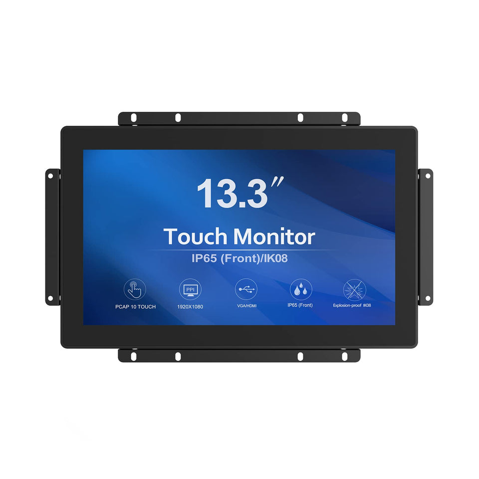 GreenTouch 13.3-inch open-frame touchscreen with 10-point PCAP touch for precise interaction.