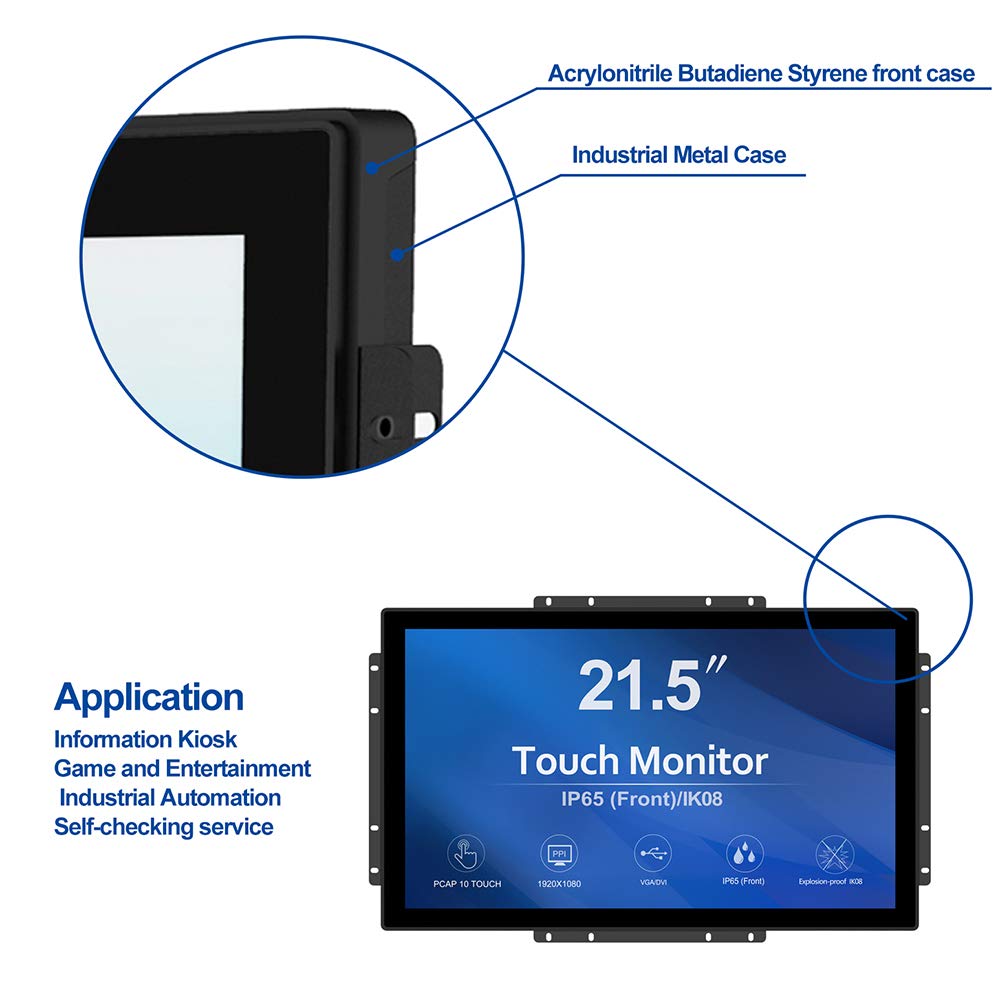 GreenTouch 21.5-inch monitor showcasing 10-point capacitive touch for interactive use.