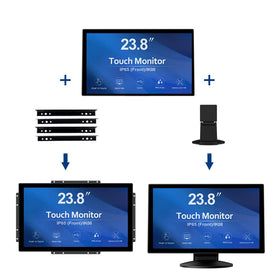 GreenTouch 23.8-inch open frame with HDMI, VGA, DVI, and Audio ports for flexible deployments.