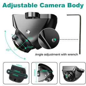 GreenYi AHD 1080p front camera for wide daytime visibility.