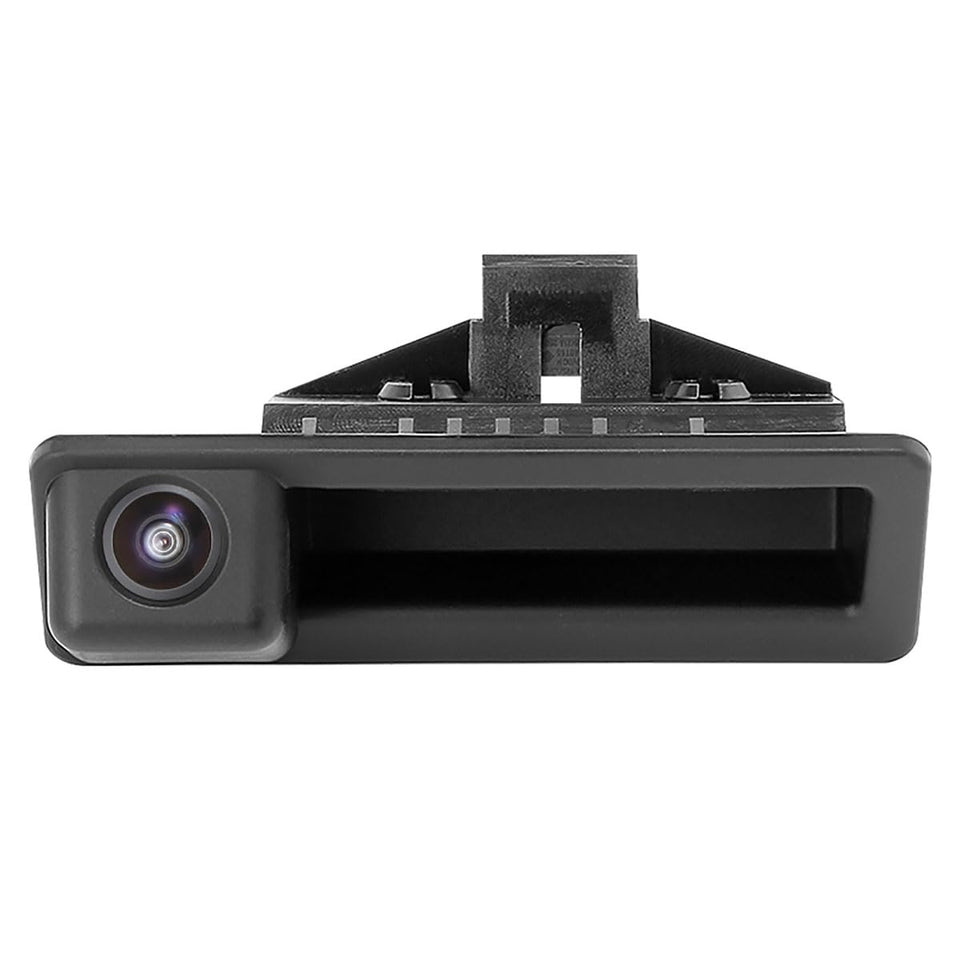 GreenYi trunk handle front view showing OEM-style fit and improved rear visibility