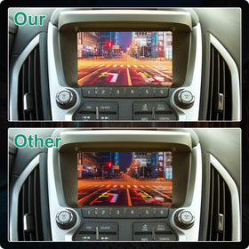 GreenYi backup camera for Chevrolet Equinox 2014-2015 enhances low-light visibility.