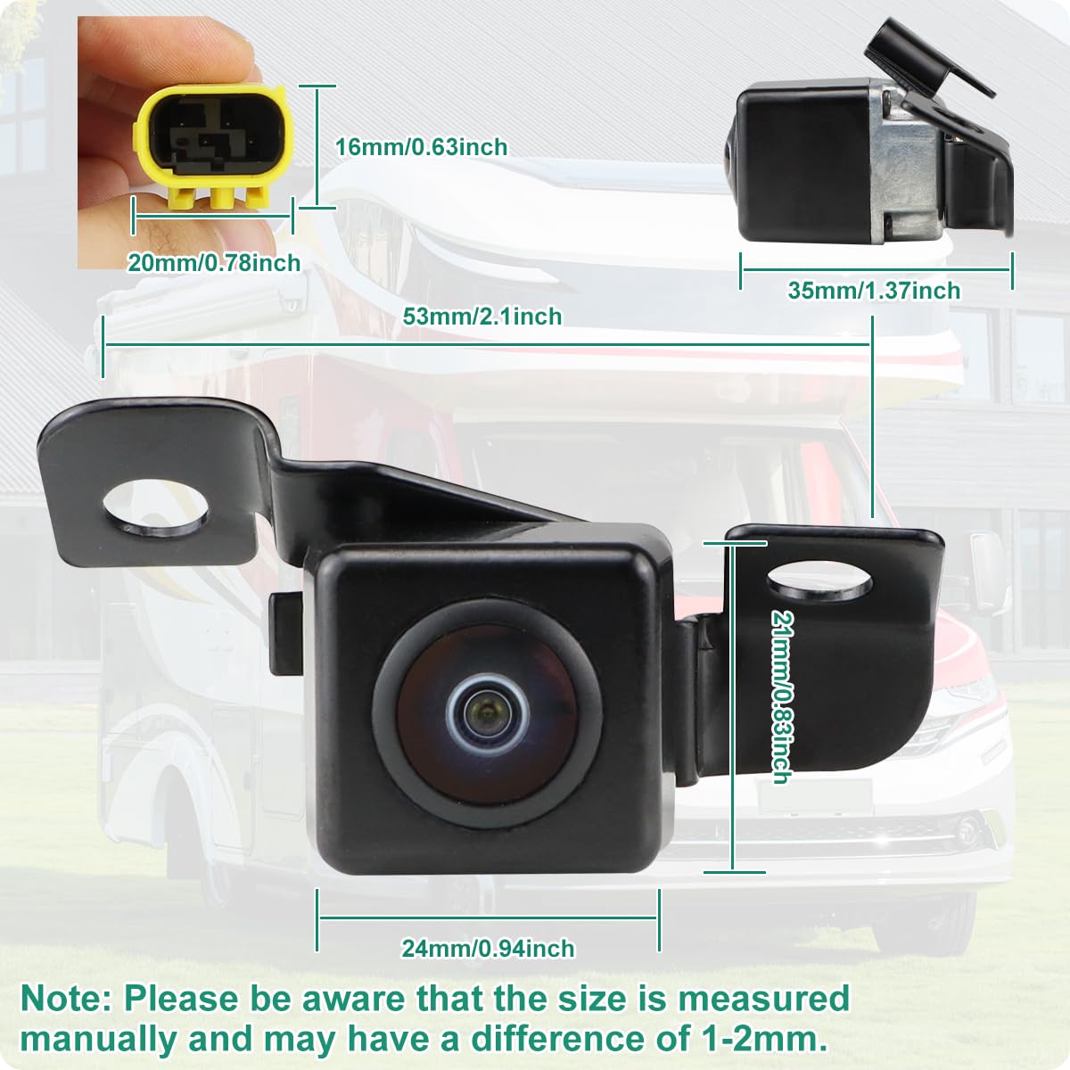 GreenYi IP68 waterproof backup camera resists rain and car washes