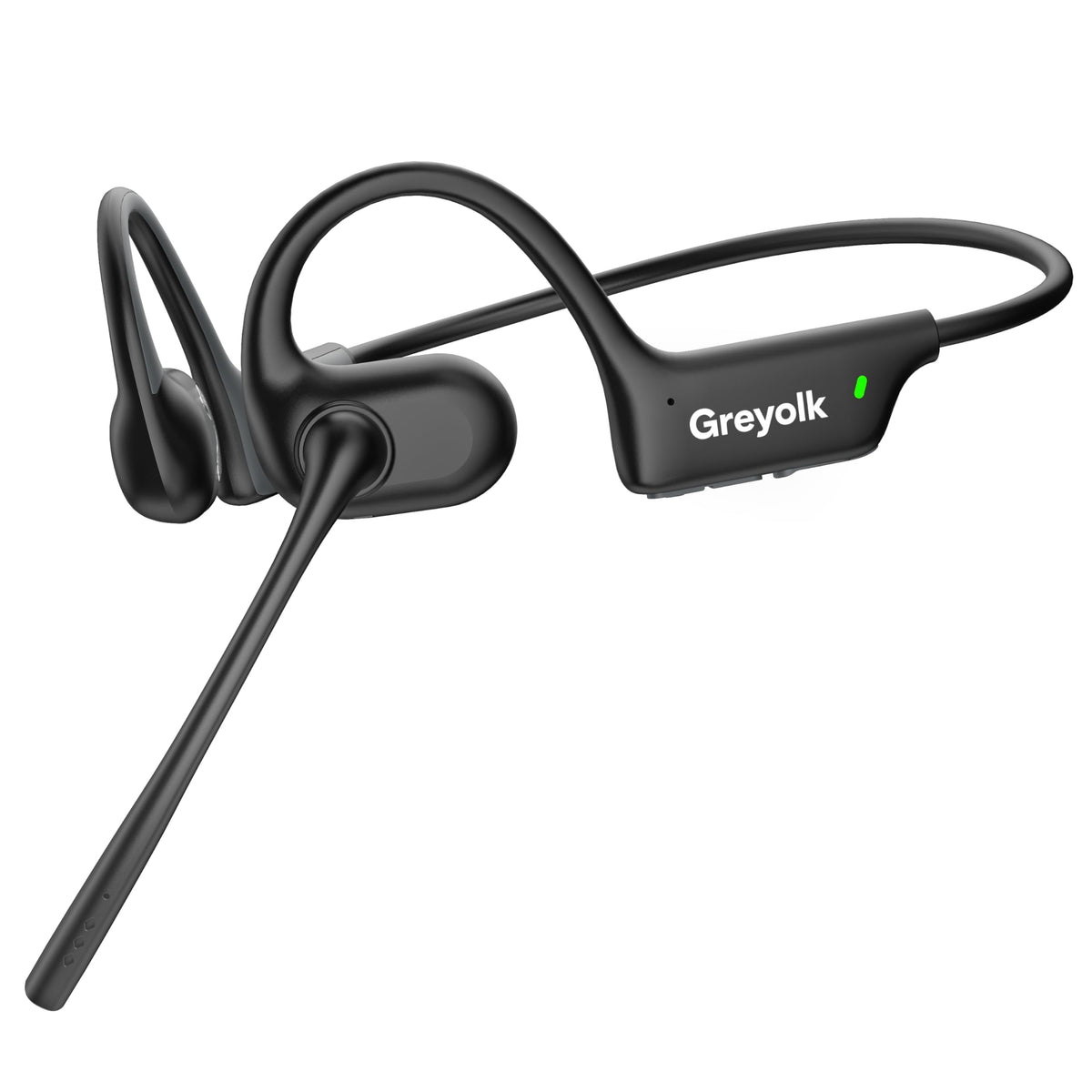 Greyolk Open Ear Headphones with Mic for clear calls and ambient awareness during commutes