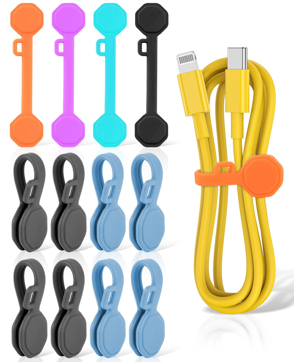 GRODOE silicone magnetic cable ties tidying cords neatly