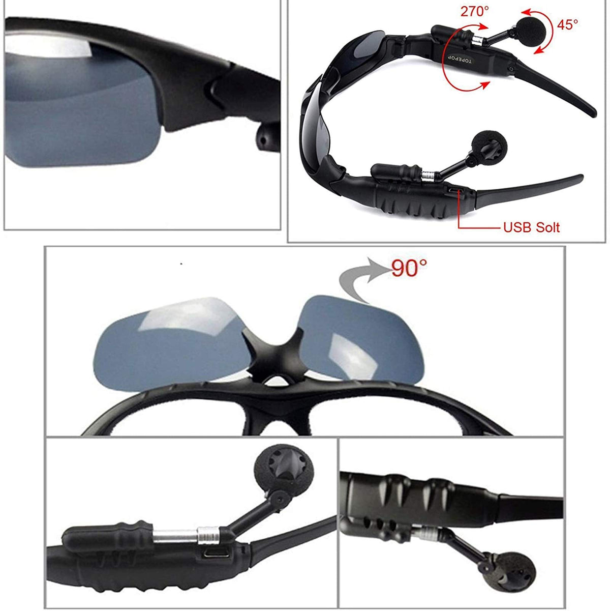 Grofulor sunglasses ultralight ABS-PC frame for all-day comfort