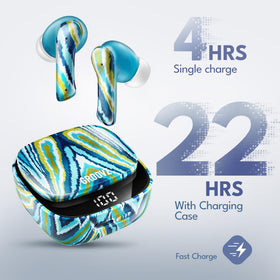 Groovz charging case LED display indicating battery level for convenient monitoring