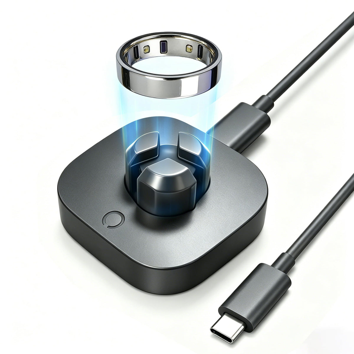 GroTawel charger dock front view showing compact design and quick setup benefit