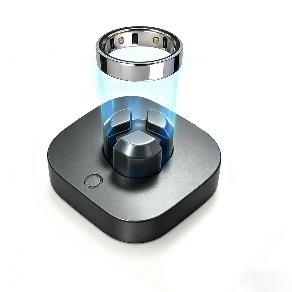 GroTawel front view of charger dock showing compact design and easy placement benefit