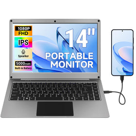 GrowCube CrowView Note 14-inch monitor with keyboard for portable on-the-go productivity.