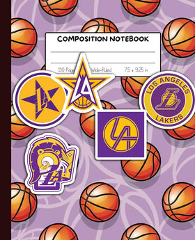 GROWING Lakers stickers on a helmet add team pride with scratch-resistant vinyl.