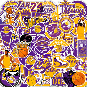 GROWING Lakers stickers on a laptop show durable, waterproof graphics for daily use.