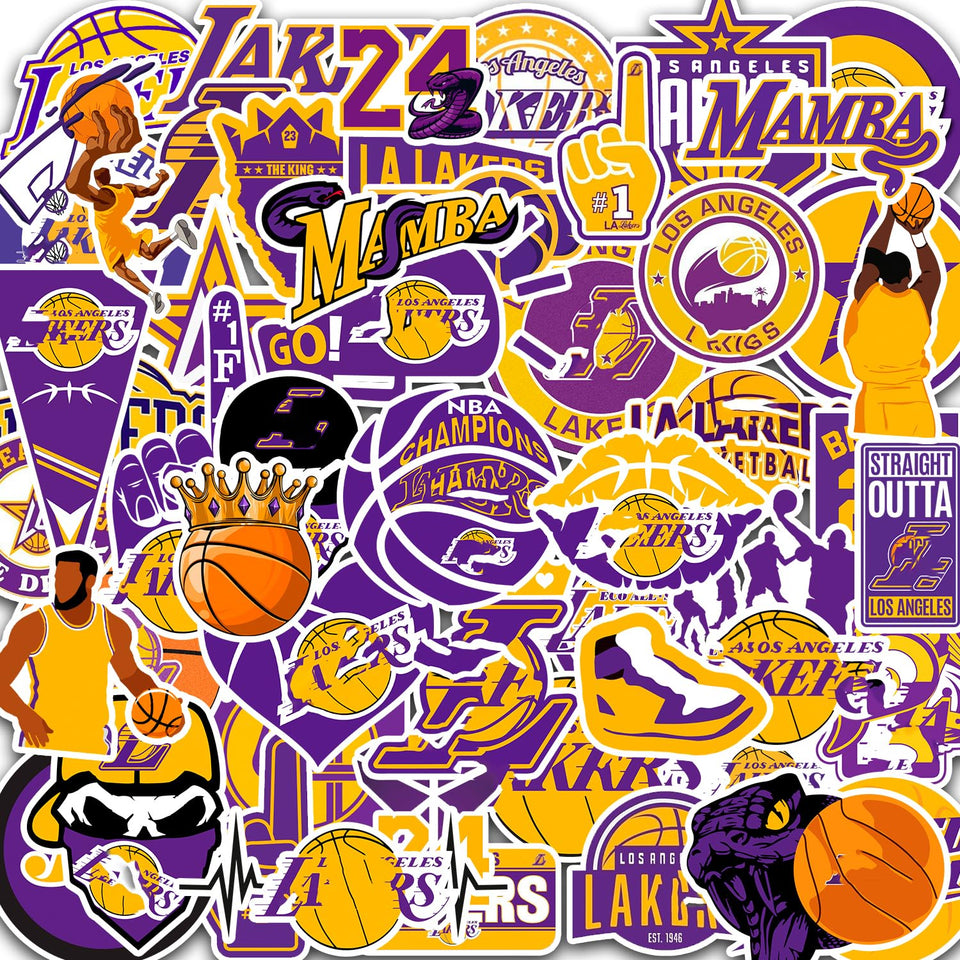 GROWING Lakers stickers on a laptop show durable, waterproof graphics for daily use.