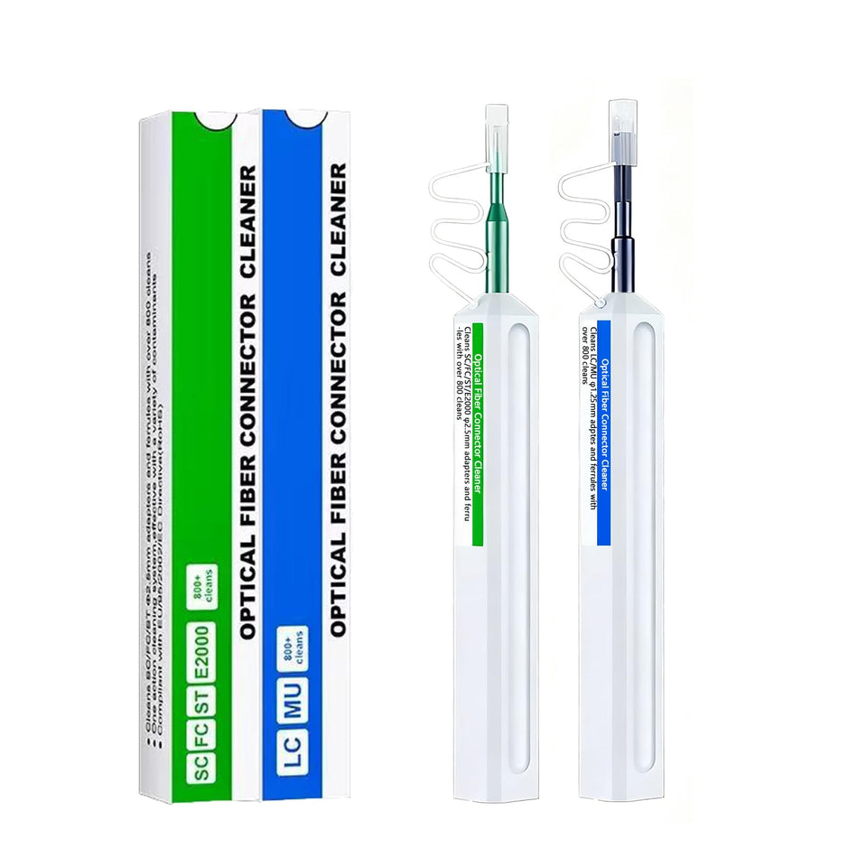 Groword fiber cleaner pen set, front view, easy on-site connector cleaning.