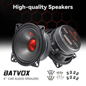 Close-up of red dust cap highlighting design and balanced sound
