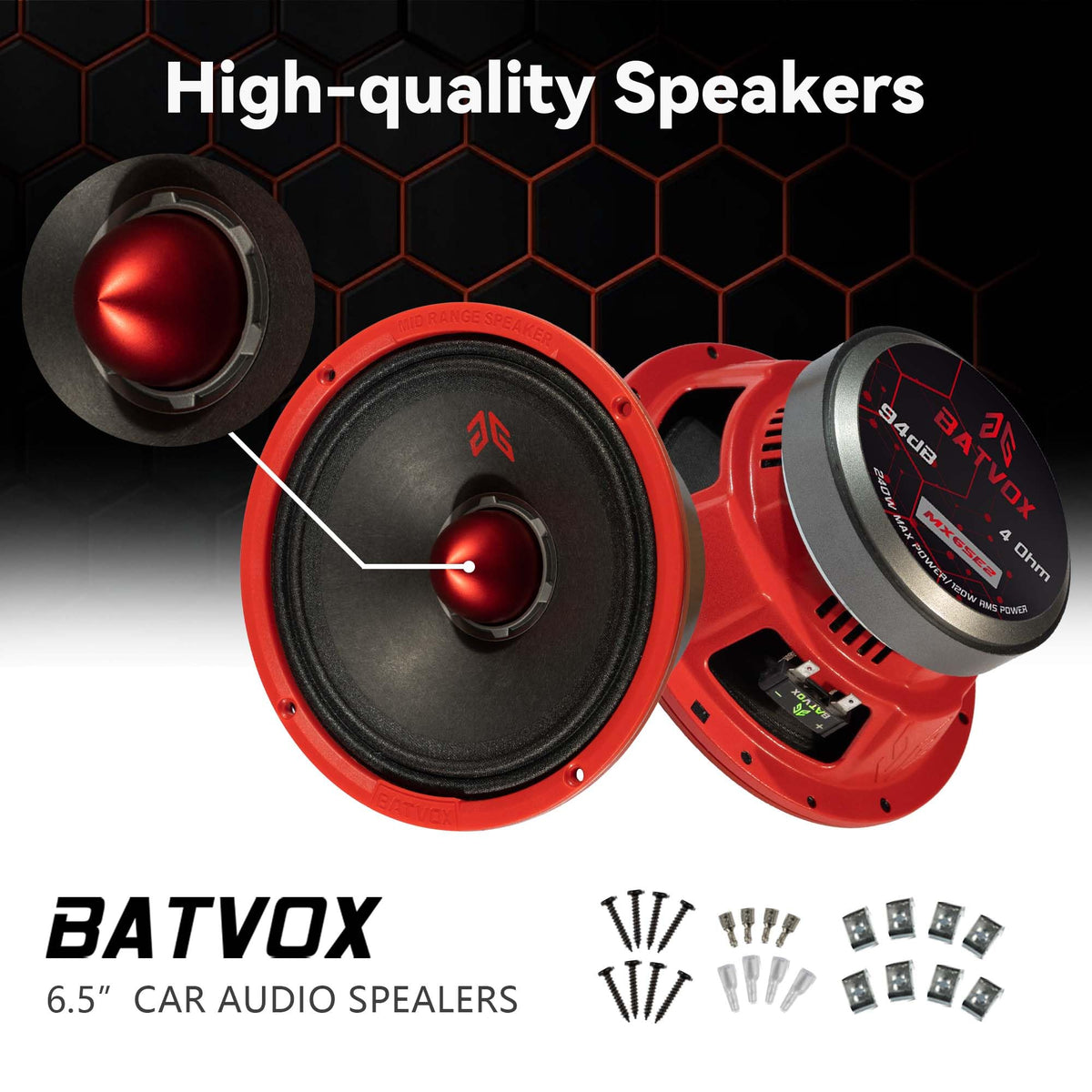 GRTSKY close-up on red bullet highlighting design and midrange focus for vocals
