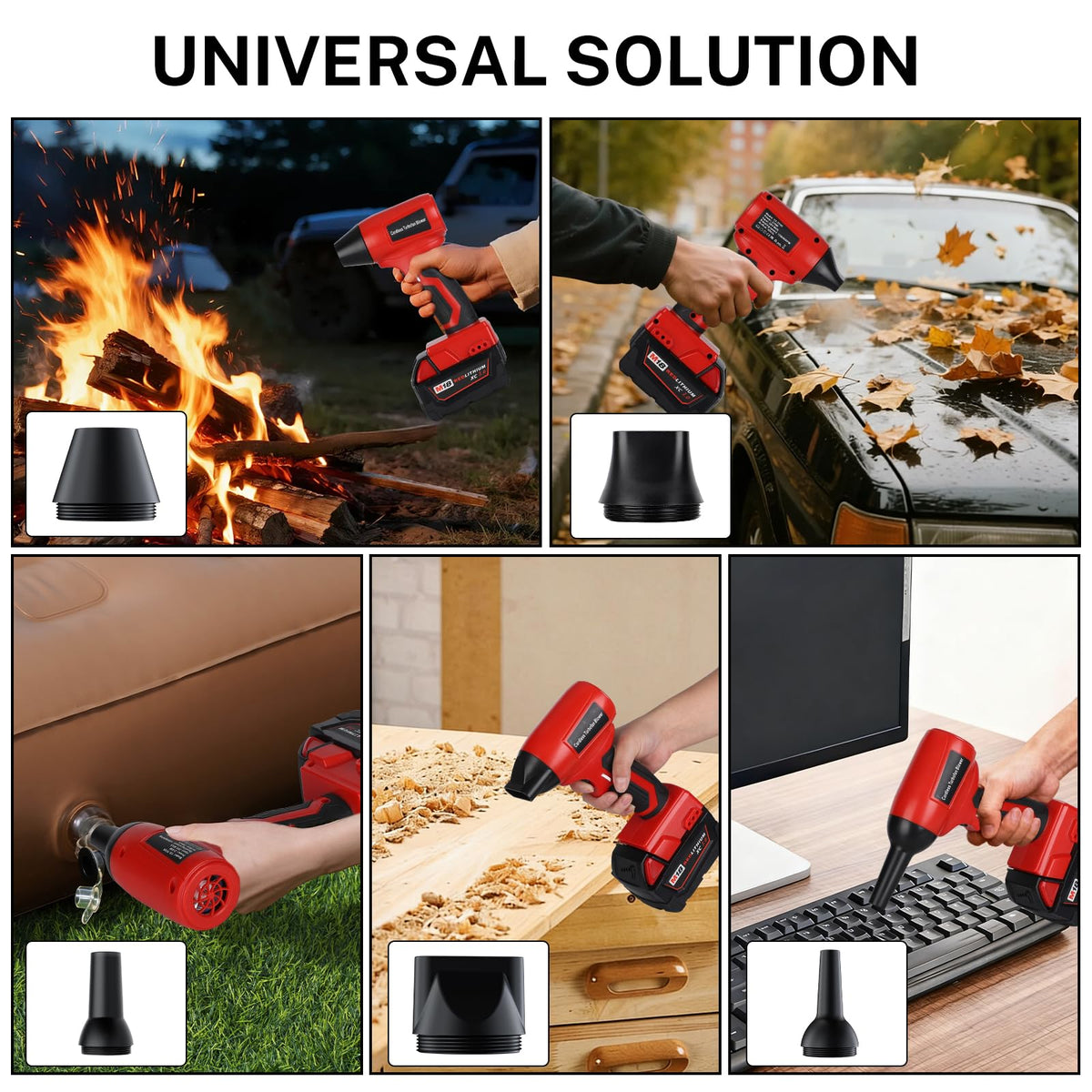 GRVODFRTA assorted nozzles and accessories displayed for versatile cleaning tasks