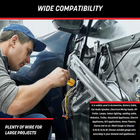 GS Power length comparison displaying 50ft red and black bonded convenience