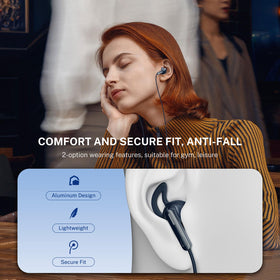 Gsangoo headphones worn by runner demonstrating secure anti-drop fit during activity