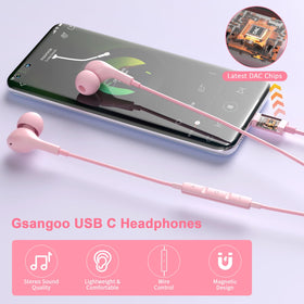 Gsangoo USB-C headphones with 10mm drivers deliver rich, immersive sound.