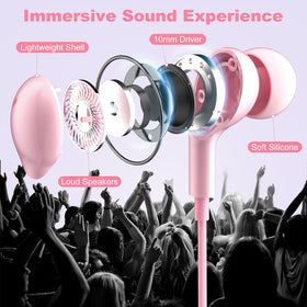 Gsangoo USB-C headphones with built-in microphone for clear calls.