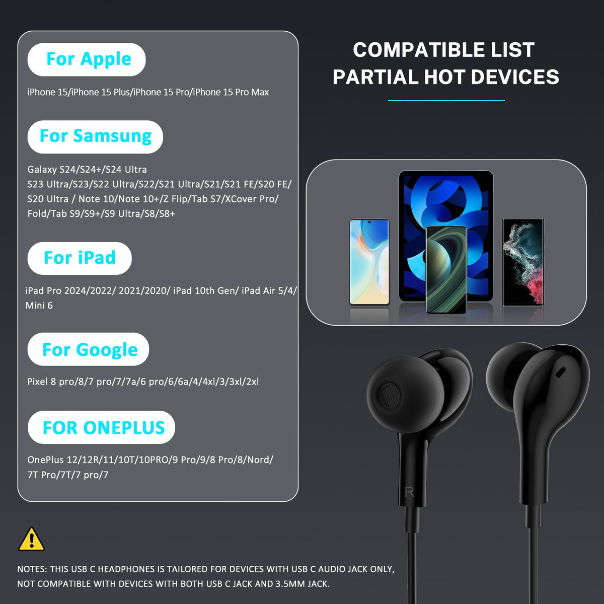 Gsangoo USB-C headphones glossy finish adds premium aesthetics.