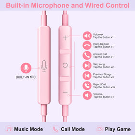 Gsangoo USB-C headphones inline controls for easy volume and playback.