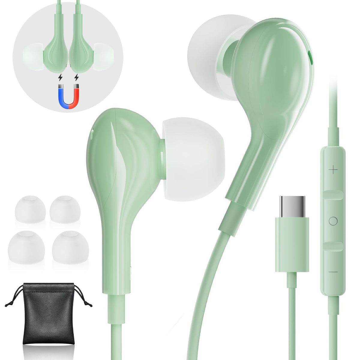 Gsangoo USB C headphones with ergonomic fit for comfortable all-day listening on iPhone models.