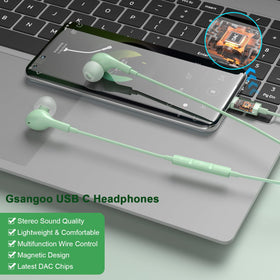 Glossy finish enhances the visual appeal of the USB C earphones.
