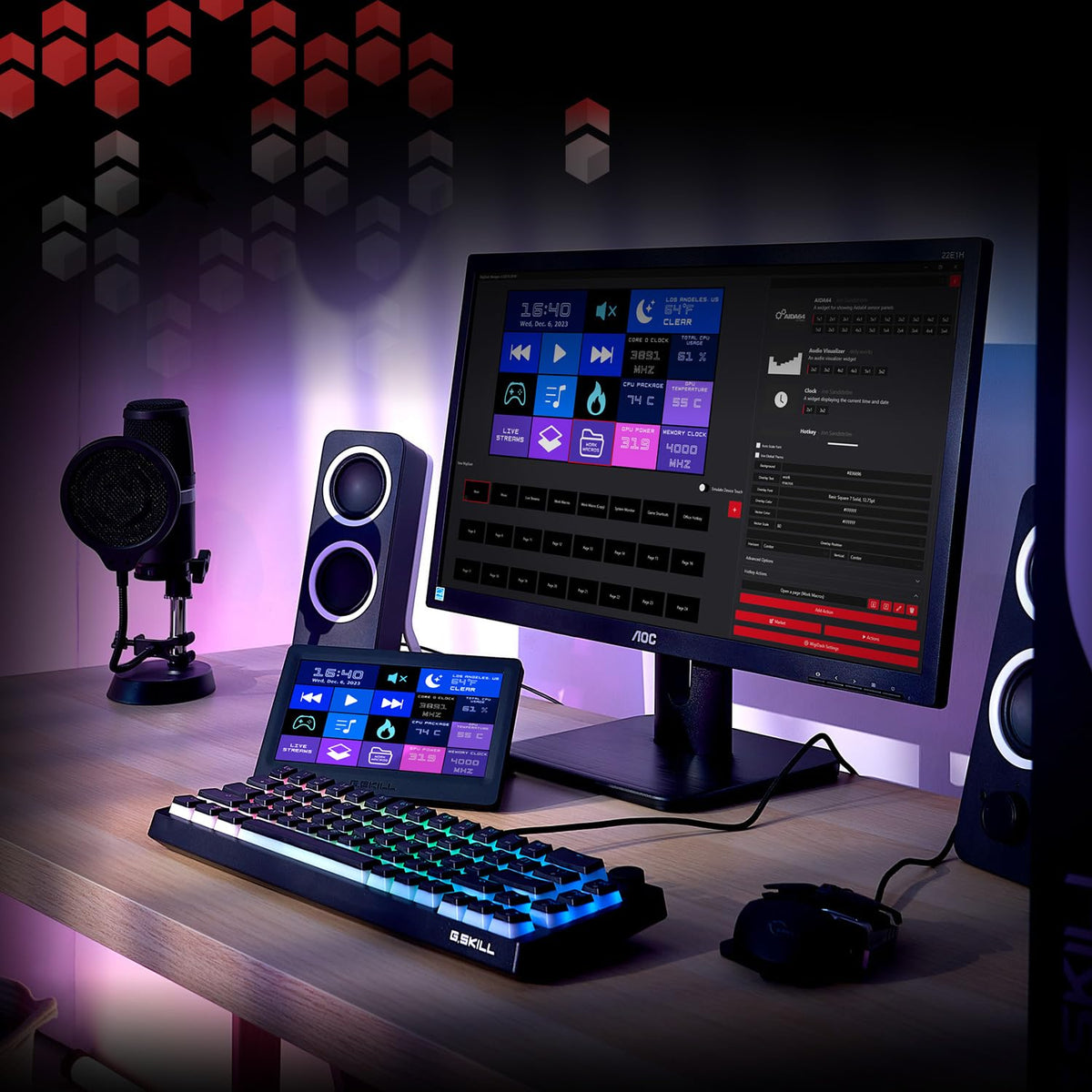 G.SKILL WigiDash USB-powered panel works with Windows 10/11 for simple setup.