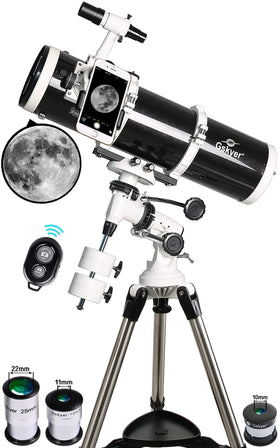 Gskyer 130EQ main telescope delivering bright lunar and planetary views.