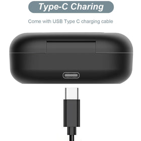 Gsykxe charging case USB‑C port side view showing reversible charging convenience and fast connect