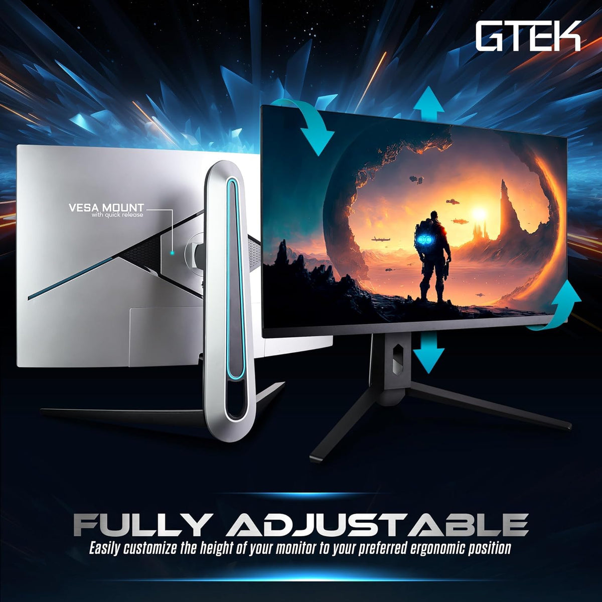 GTek 2K monitor in action demonstrates smooth 240Hz gaming performance.