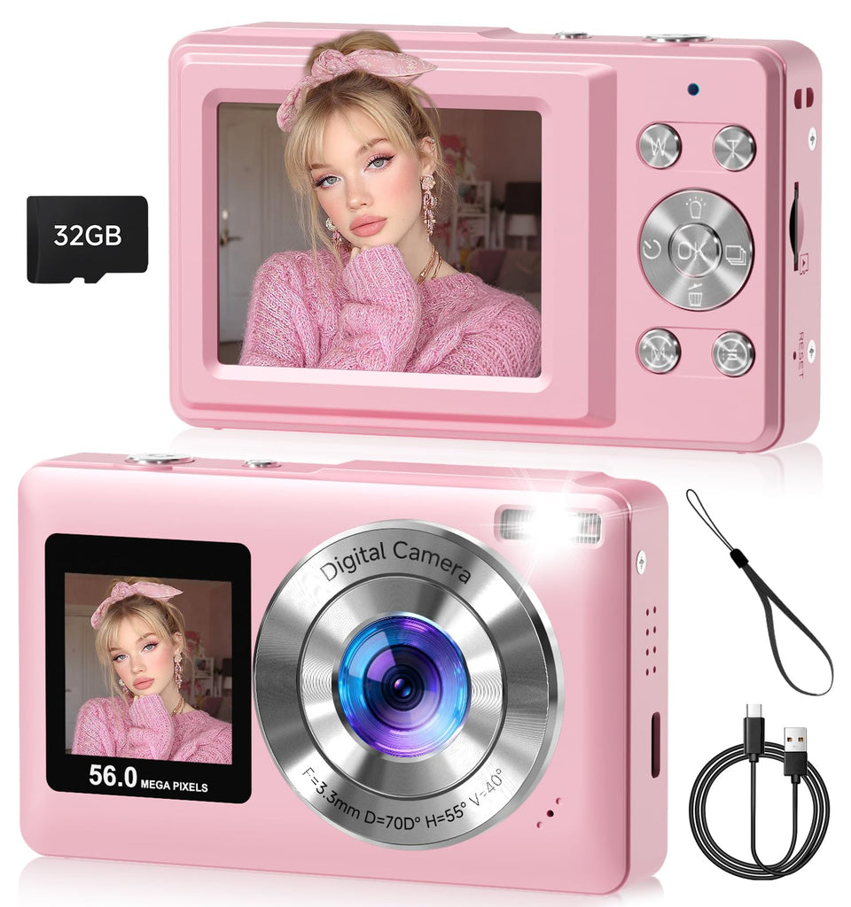 Gtonster pink camera front view showing compact design and portability benefit
