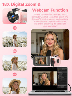 Gtonster webcam mode supports YouTube and video calls.