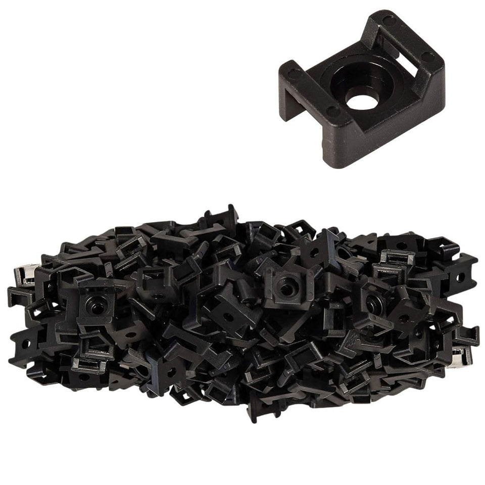 GTSE 100-pack black screw mounts for durable cable management.