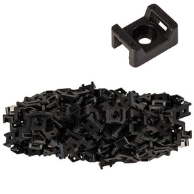 GTSE 100-pack black screw mounts securing cable bundles to flat surfaces.