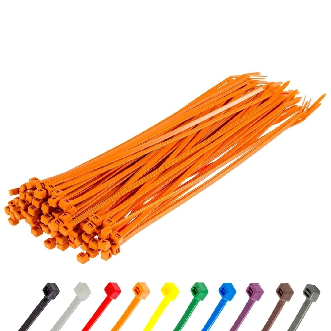 GTSE 12-inch orange zip ties pack for versatile organization and DIY projects.