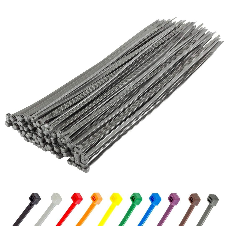 GTSE 12-inch zip tie in silver-gray, 100-pack, versatile for many projects