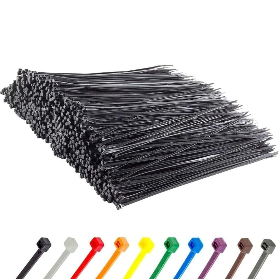 GTSE 14-inch black zip tie bulk pack for versatile wiring and gardening applications