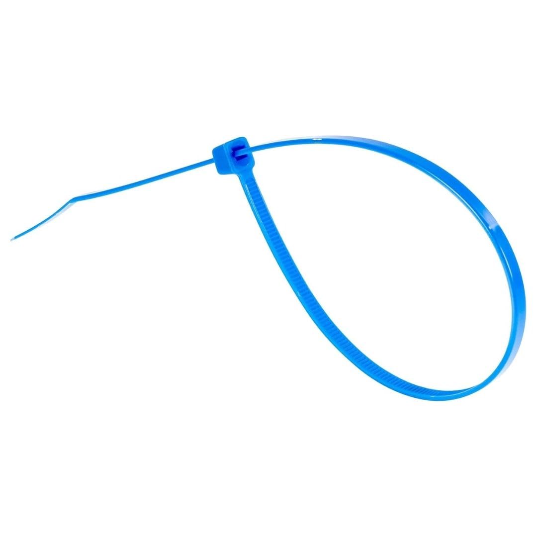 GTSE 4-inch blue zip ties mounted cables demonstrating tidy organization.