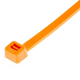 GTSE orange zip tie with self-locking mechanism for quick, secure bundling.